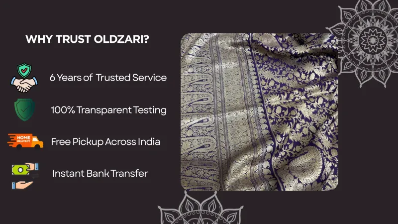 Most Trusted Silk Saree Buyers in Bangalore A rich golden silk saree with detailed gold embroidery, embodying classic elegance and tradition.
